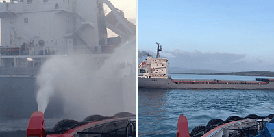Gemide Çıkan Yangın Nedeniyle Çanakkale Boğazı Trafiği Durdu