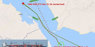 MSC konteyner gemisi fzeyle vuruldu.