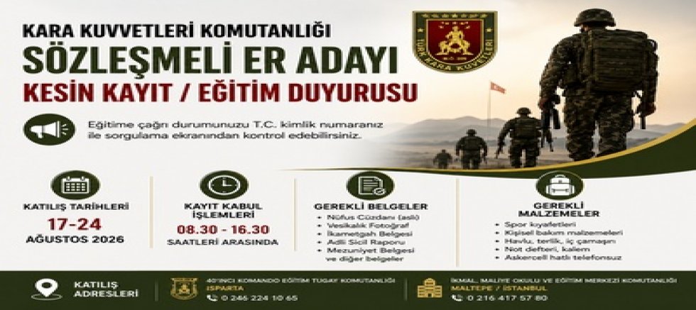 SÖZLEŞMELİ ER EĞİTİM DUYURUSU