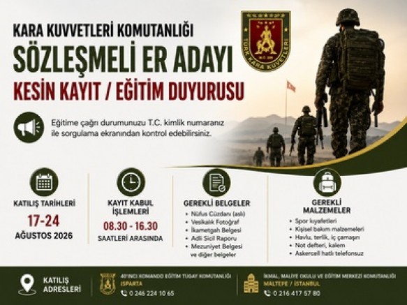 SÖZLEŞMELİ ER EĞİTİM DUYURUSU