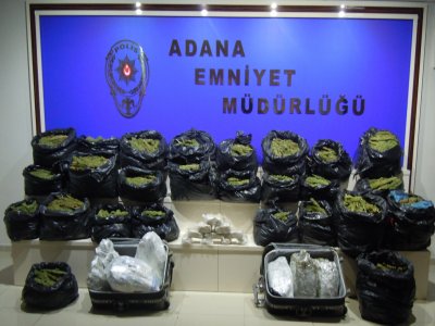 Adana’da 342 kilo esrar ele geçirildi
