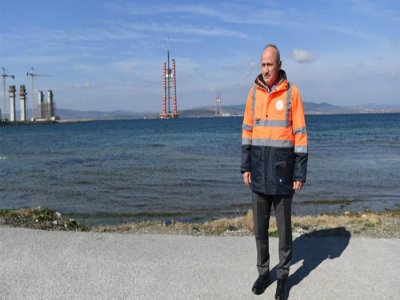 BAKAN TURHAN, ÇANAKKALE KÖPRÜSÜ`NÜ İNCELEDİ