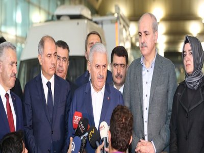 BAŞBAKAN YILDIRIM, ATATÜRK HAVALİMANI`NDA AÇIKLAMA YAPTI