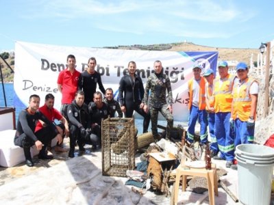 DENİZ DİBİ TEMİZLİĞİ BARDAKÇI’DA DEVAM ETTİ