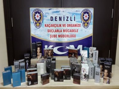 Denizli’de kaçak sigara ve parfüm operasyonu