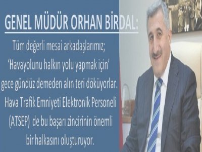 DHMİ Genel Müdürü Birdal`ın Mesajı