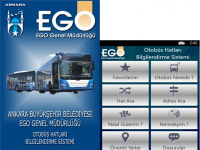 EGO Otobüs Hatları Mobil Uygulaması Devrede