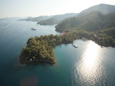 Göcek’in saklı kalmış koyları havadan görülebilecek