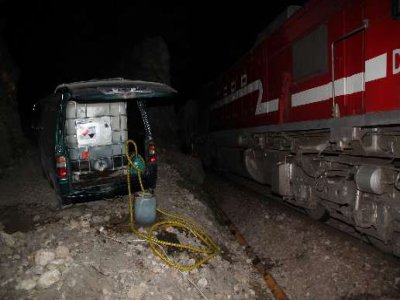 Jandarma Lokomotifin Mazotunu Çalan Makinistlere Suç Üstü Yaptı