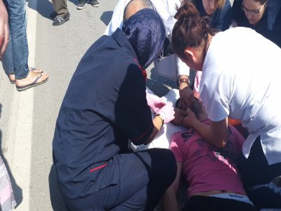 Kamyonun çarptığı yaya ağır yaralandı