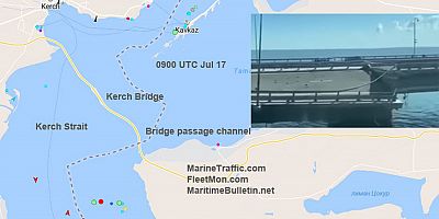 Kırım Köprüsü saldırısı, Kerç Boğazı geçişe kapatıldı VİDEO