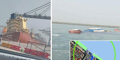 Konteyner gemisi alabora oldu-Video