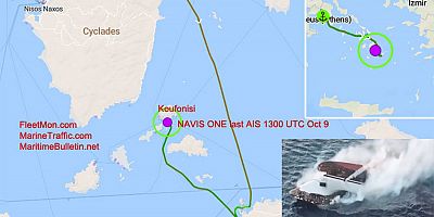 Mega yat yandı, battı, 22 kişi kurtarıldı