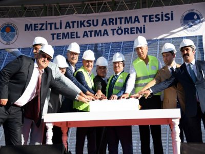 MEZİTLİ İLERİ BİYOLOJİK ATIKSU ARITMA TESİSİ`NİN TEMELİ ATILDI