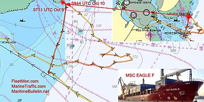 MSC konteyner gemisi karaya oturdu