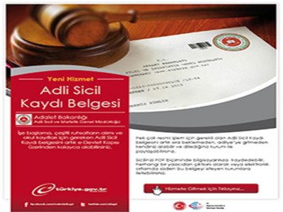 Sabıka Kaydı Belgesi Artık e-Devlet Kapısında !