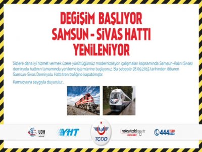 Samsun - Sivas Hattı Yenileniyor