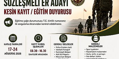 SÖZLEŞMELİ ER EĞİTİM DUYURUSU