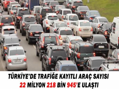 TRAFİĞE KAYITLI ARAÇ SAYISI AÇIKLANDI
