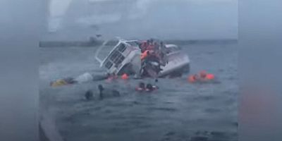 Yabancı turistleri taşıyan sürat teknesi battı